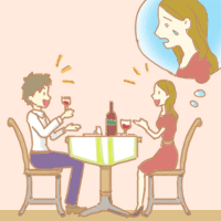 レストランで食事を楽しむカップルだが女性の内心は少しがっかり